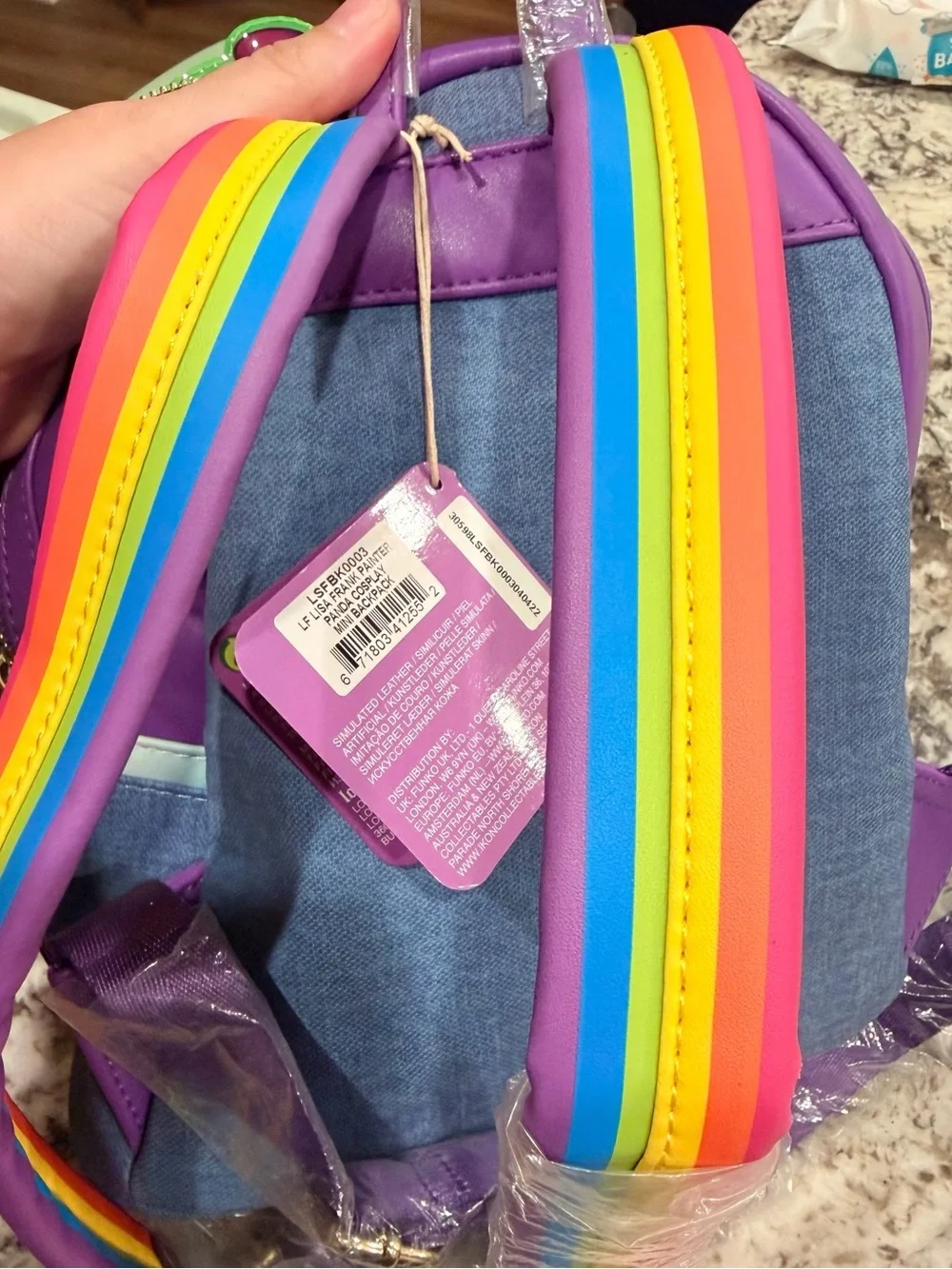 Lisa Frank Rainbow Striped Purple Mini Backpack